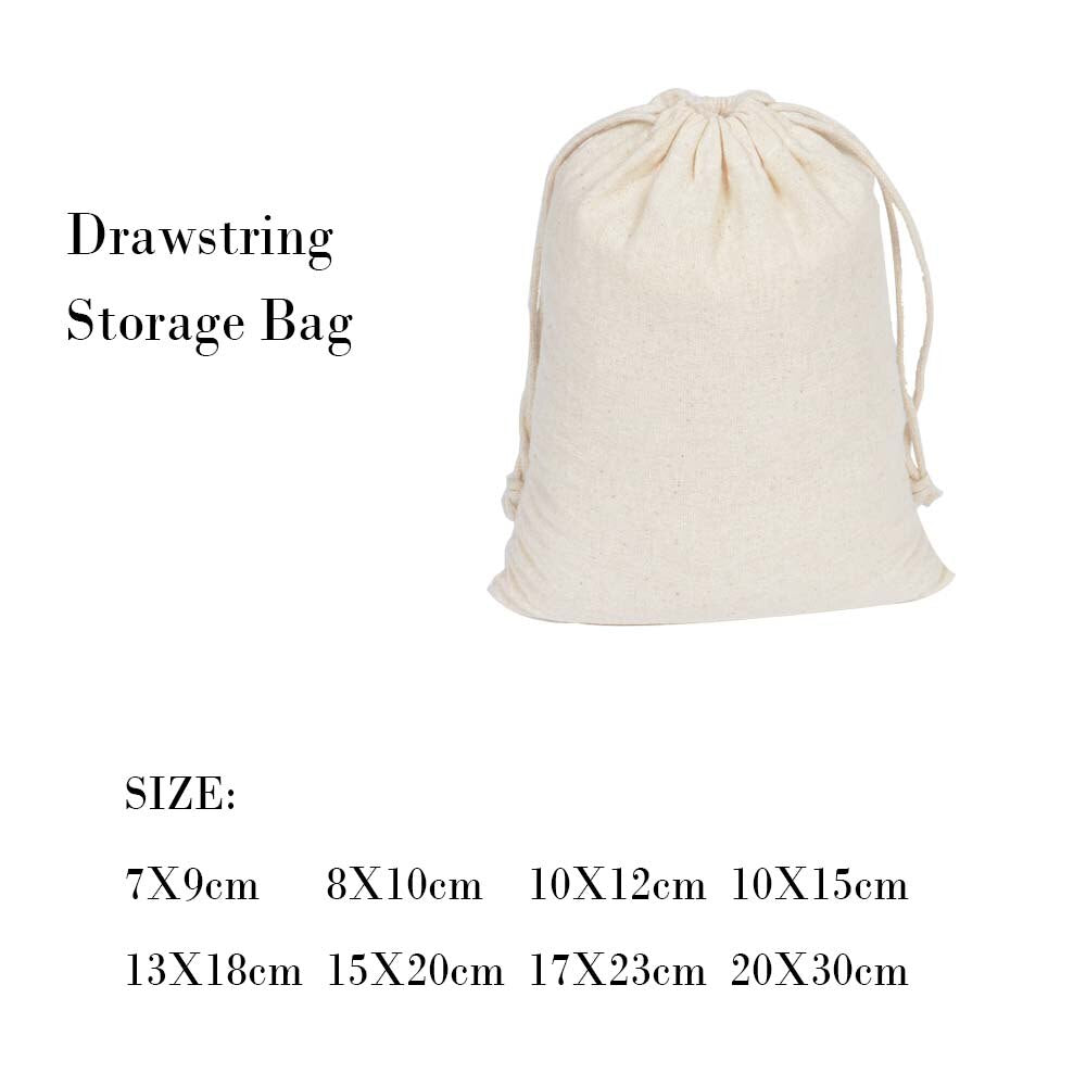 Cotton Fabric Drawstring Storage Bag - Travel luggage organizer