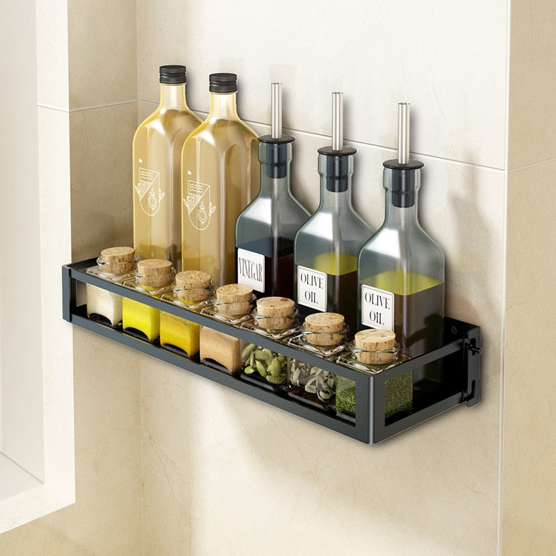 New Kitchen Organizer Storage Wall-Mount Spice Rack Stainless Steel Shelves