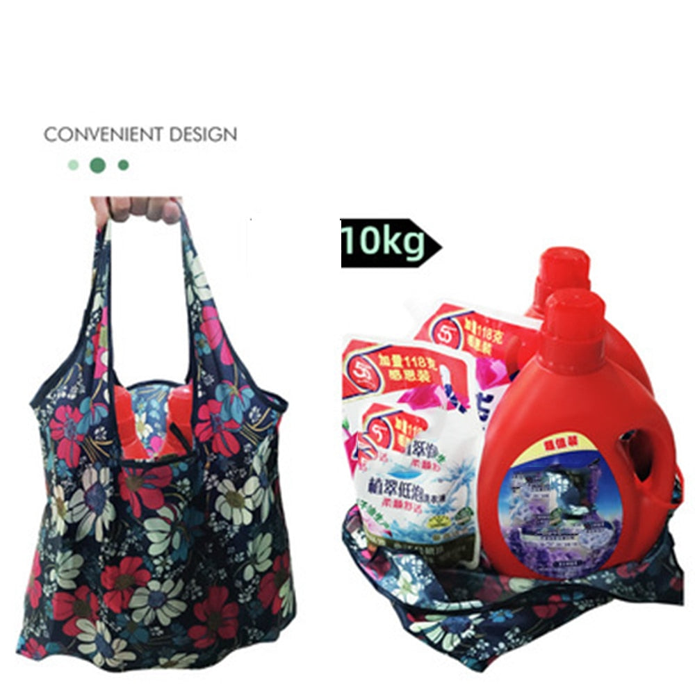 New Arrival Reusable Shopping Bags Women Foldable Tote Bag Eco Grocery Bag Folding Large Capacity Handbags Portable Bags