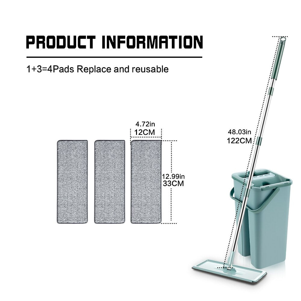 Squeeze Mop With Bucket Head 360 Rotation