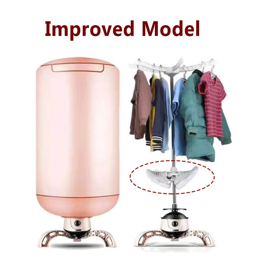 Portable Electric Ventless Timing Clothes Dryer Foldable Quick Dry Warm Air Drying Machine Shoes Dryer Household Waterproof Mute