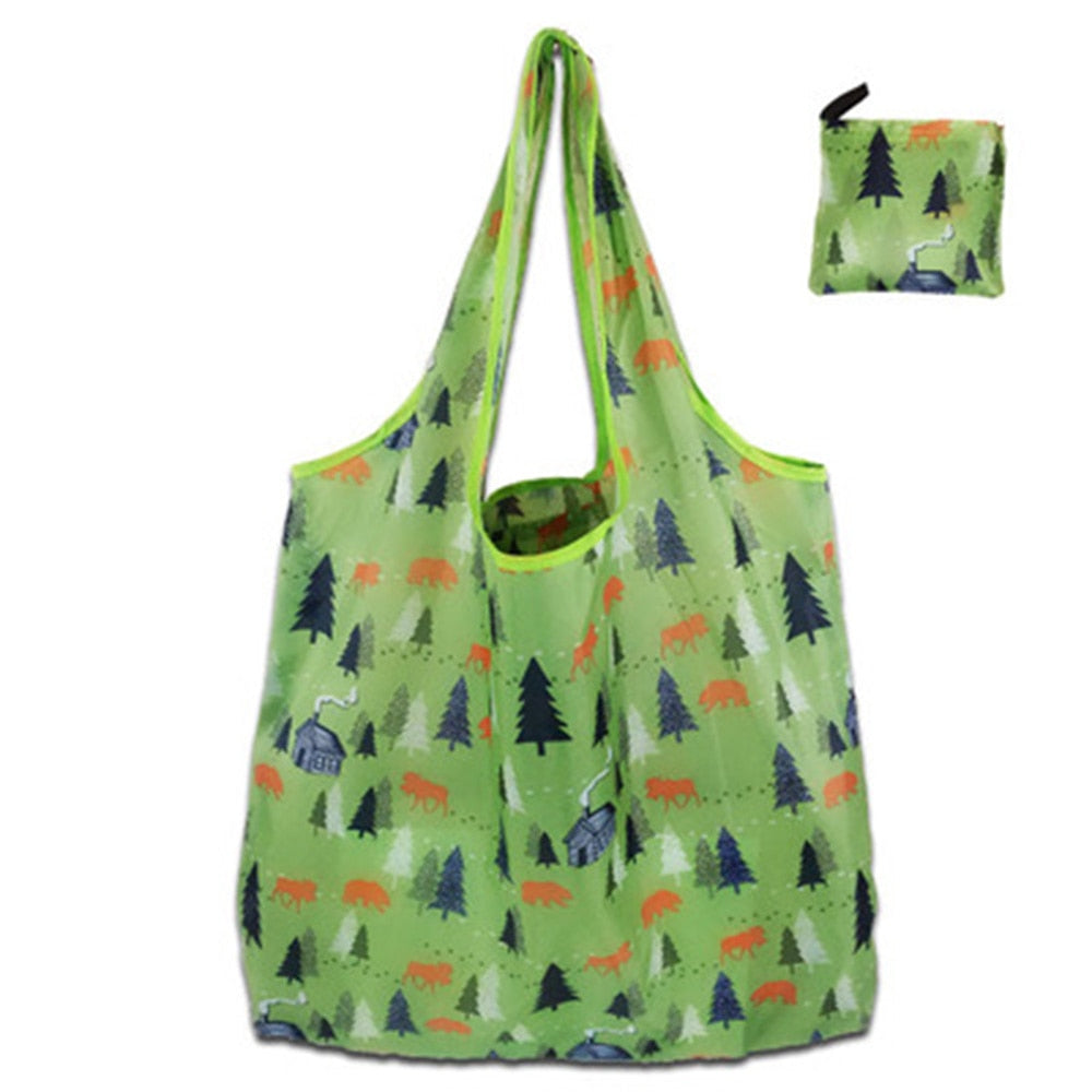 New Arrival Reusable Shopping Bags Women Foldable Tote Bag Eco Grocery Bag Folding Large Capacity Handbags Portable Bags