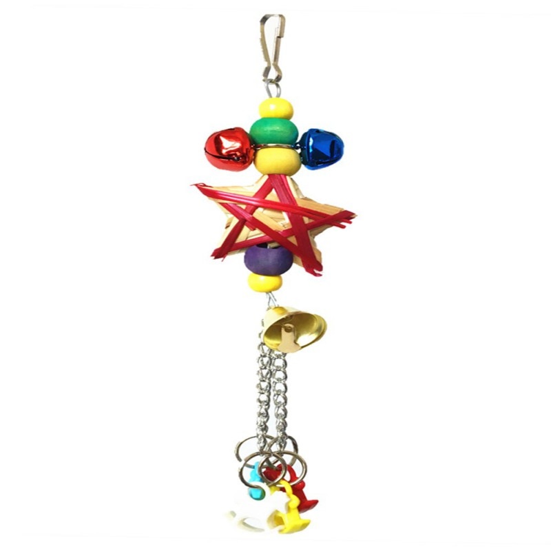 Parrots Bird Toys And Bird Accessories For Pet Toy Swing Stand Budgie Parakeet Cage Colorful Beads Bells Chew Swing Toys