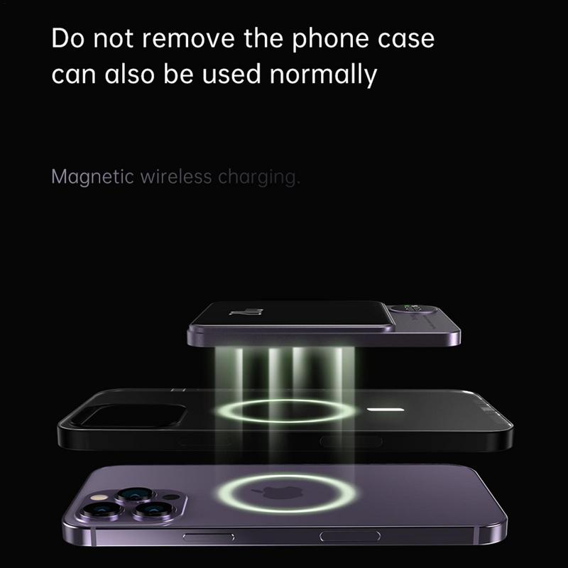 Portable Wireless Magnetic Charger Aluminum Alloy Mag Safe Wireless Charging Power Bank 5000mAh Slim Battery Pack For Mobiles