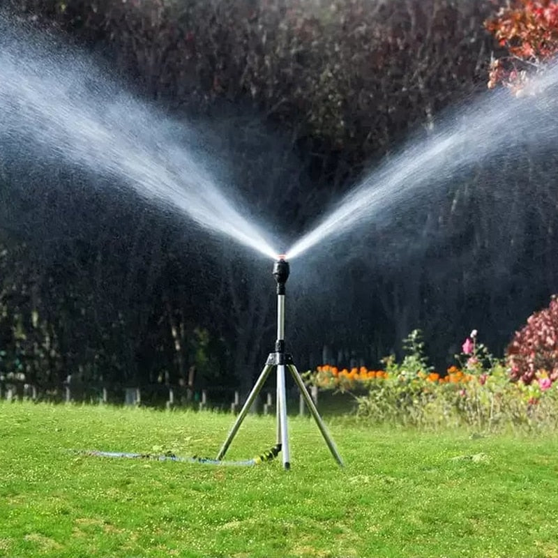 360 Rotating Tripod Sprinkler Telescopic Support Automatic Rotating Sprayer Automatic Garden Irrigation Lawn Watering Sprinkler