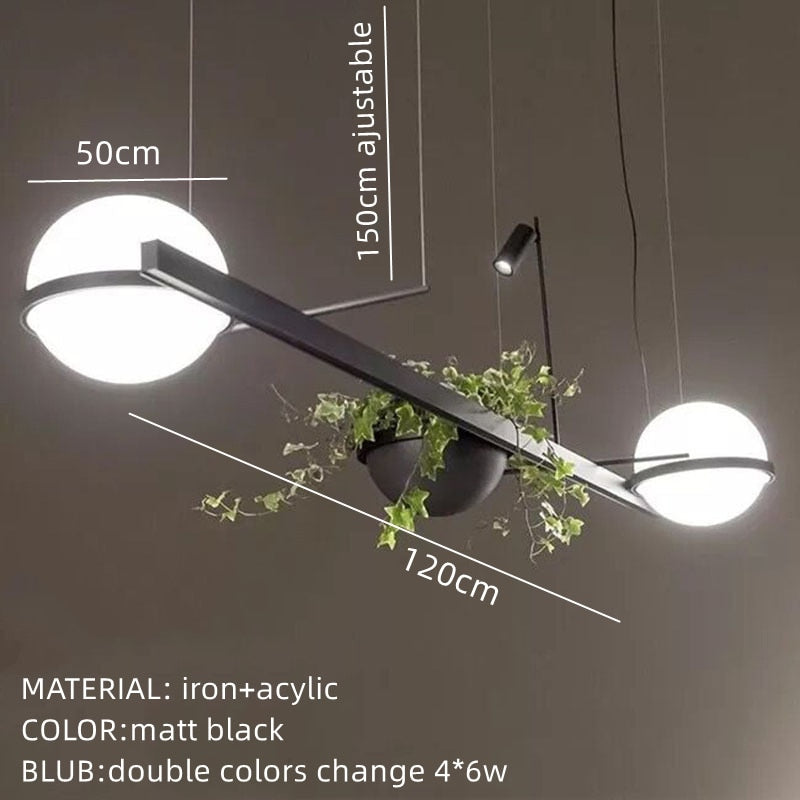 Modern Plant Chandeliers Nordic DIY Sky Garden Led Lamp Flower Pot Hanging Lamp Dining Room Lighting Fixtures Home Decor