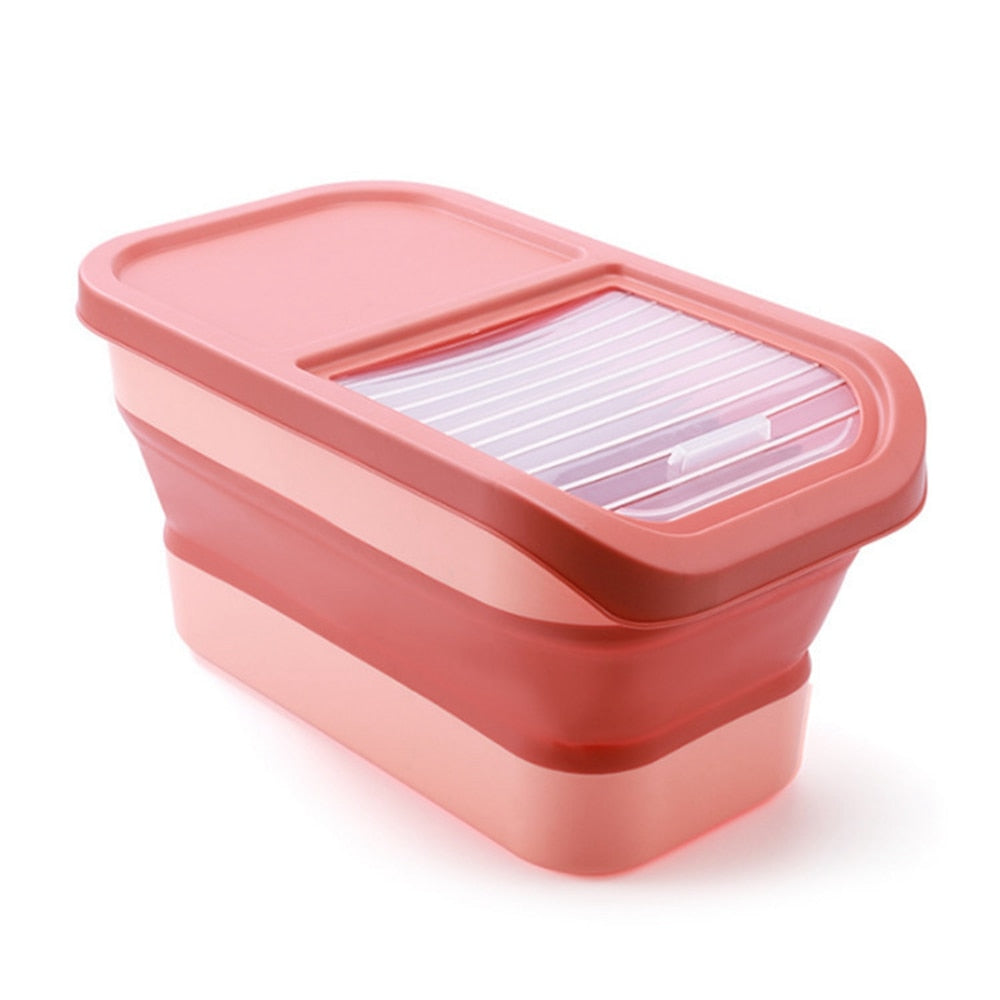 Collapsible Pet Food Container with Lids