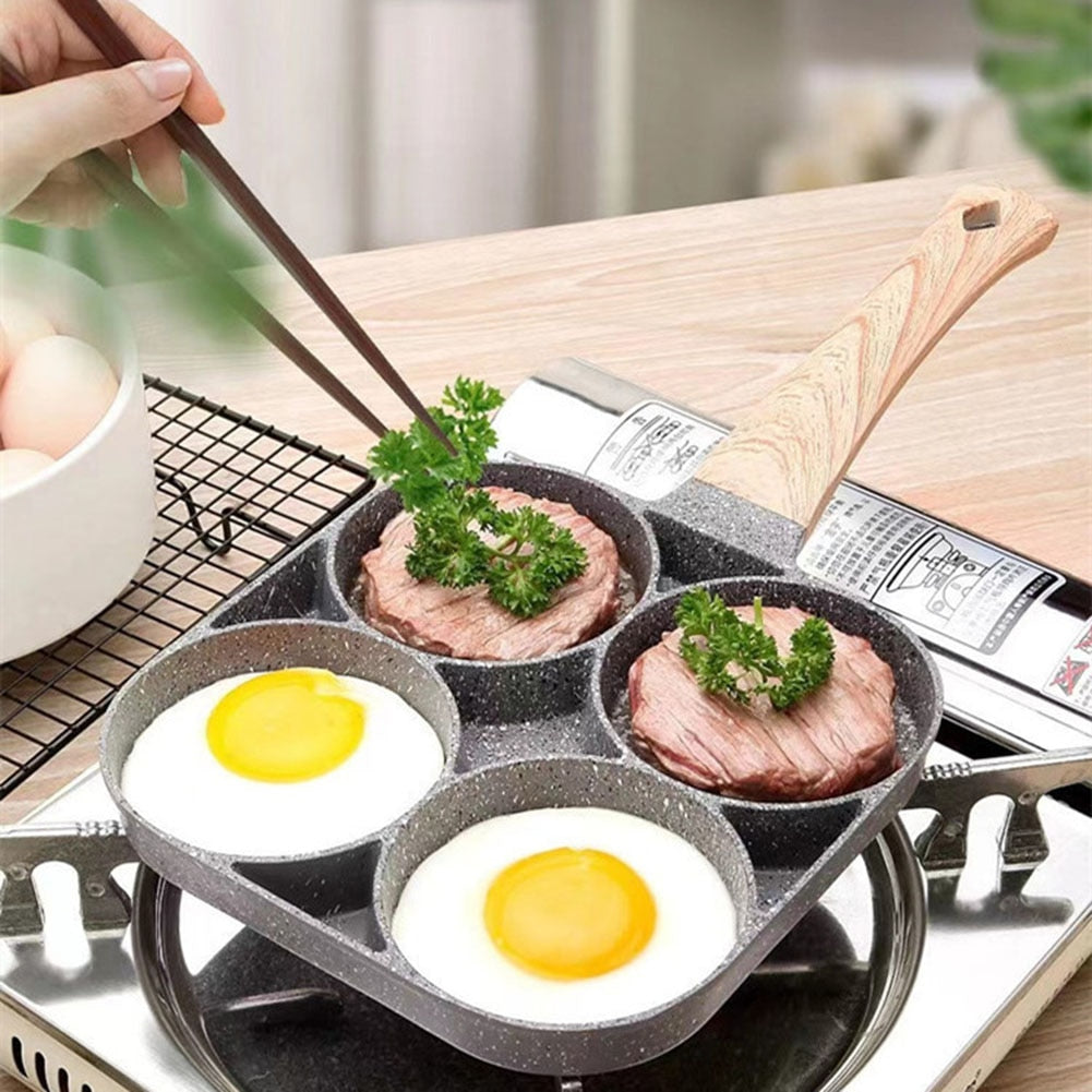 2/4 hole Frying Pot Pan Thickened Omelet Pan Non-Stick Egg Pancake Steak Pan Cooking Egg Ham Pans Breakfast Maker Cookware