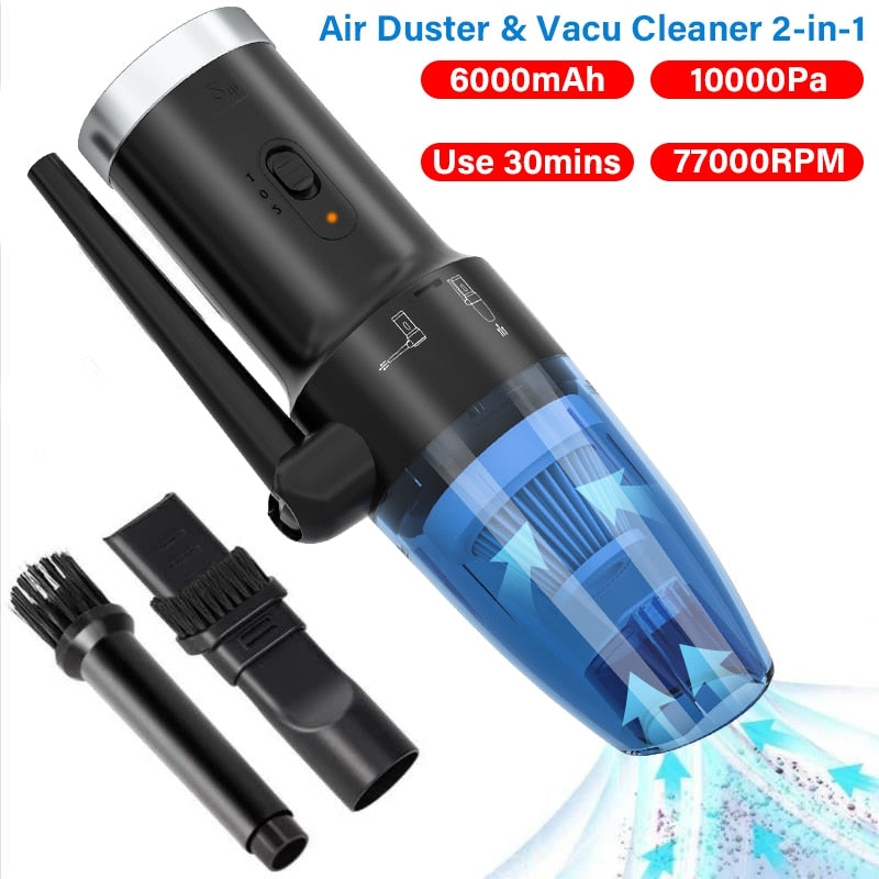 Upgraded Cordless Electric Compressed Air Duster -Blower & Vacuum 2-in-1,Replaces Canned Air Spray Cleaner for Computer Keyboard