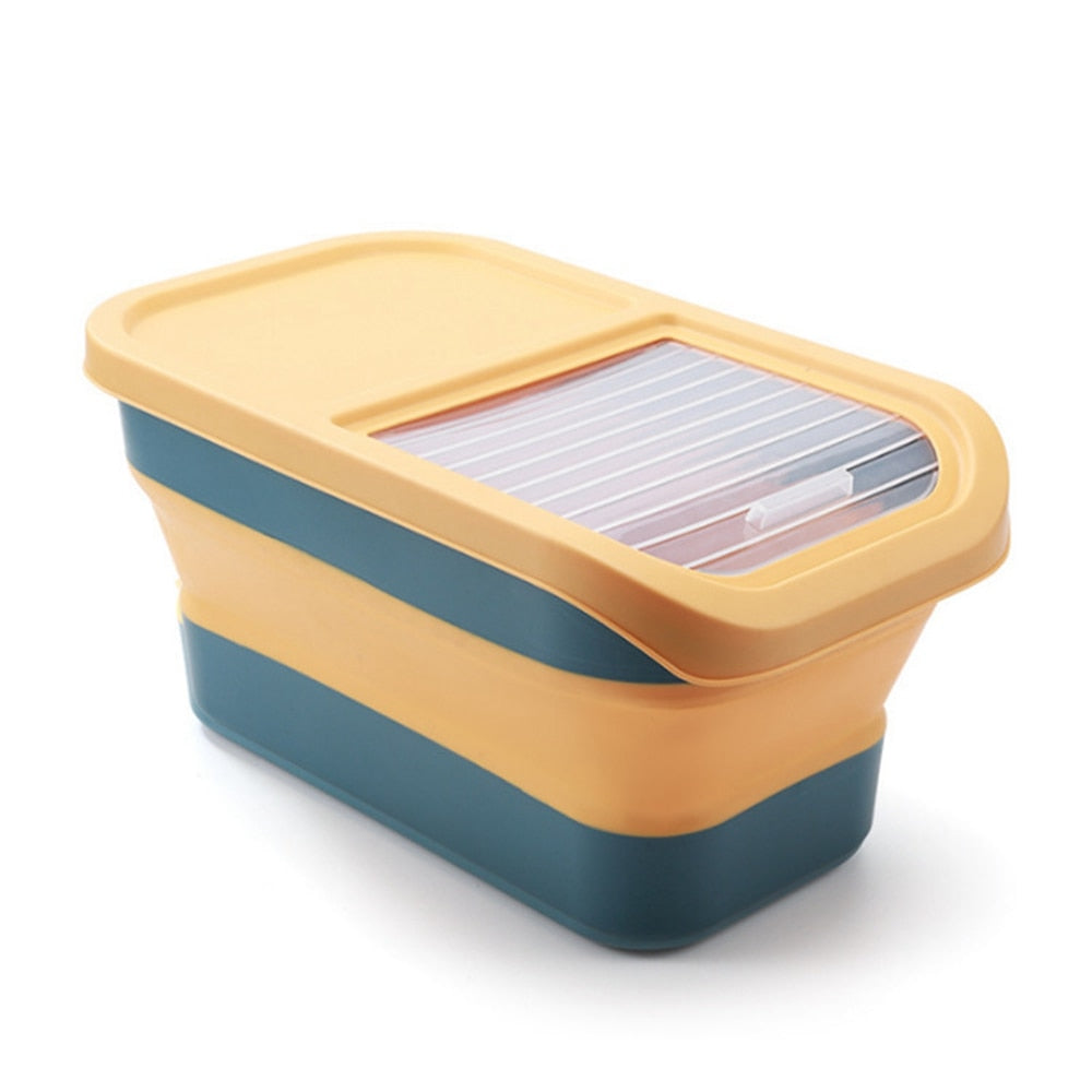 Collapsible Pet Food Container with Lids