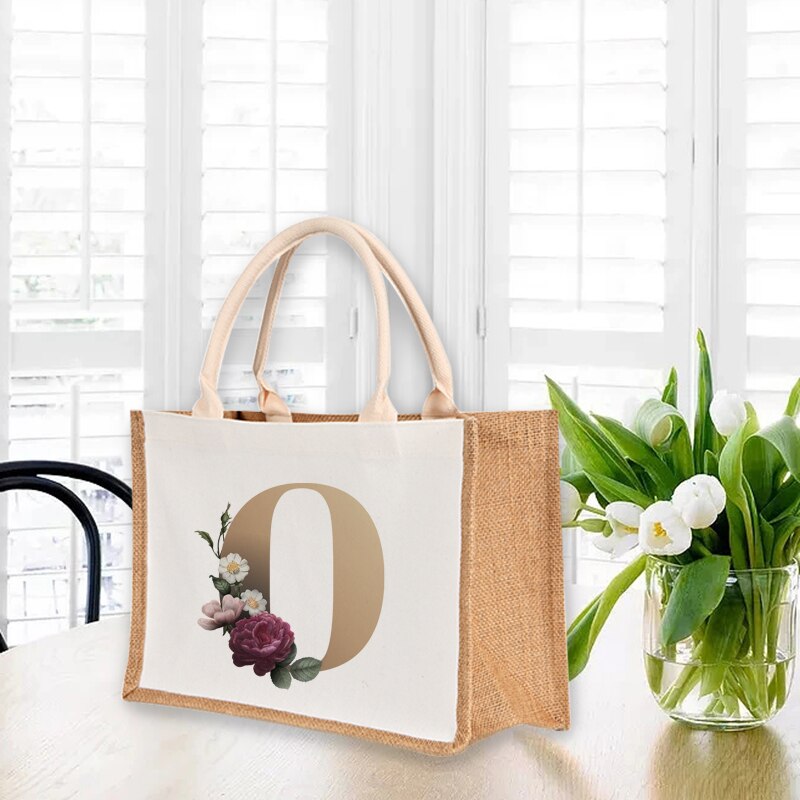 A To Z Letter Print Shopping Bag - The Corinne Collection