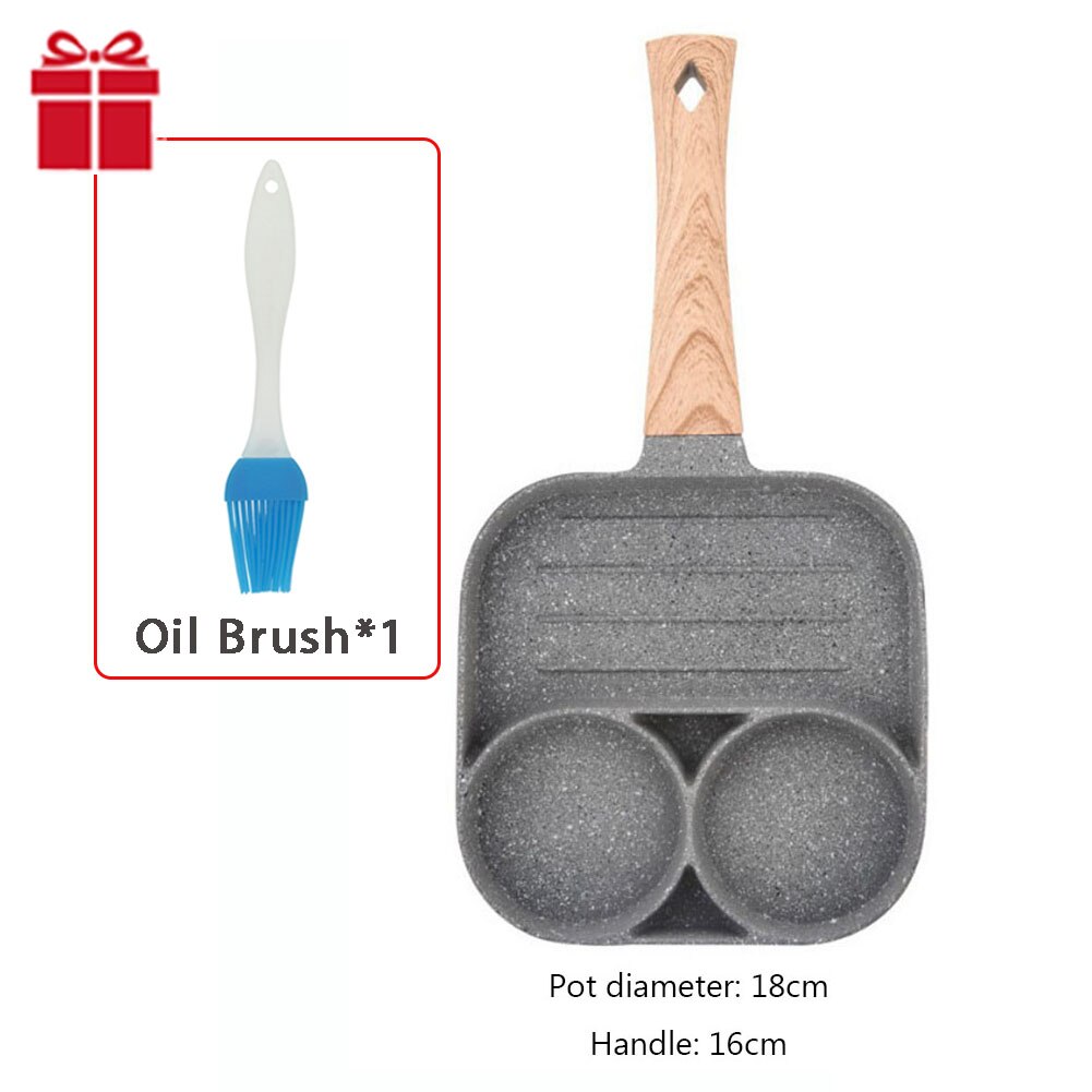 4 Holes Frying Pot Pan Thickened Omelet Pan Non-Stick Egg Pancake Steak Pan Cooking Egg Ham Breakfast Maker Kitchen Cookware