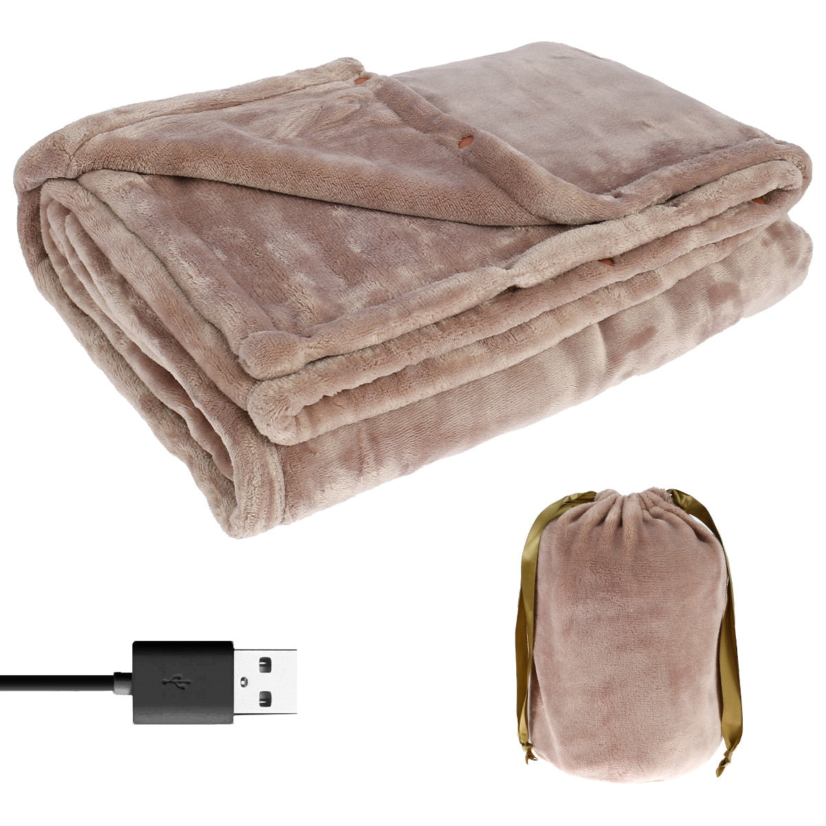 Electric Blanket 63x33in Soft Flannel Heated Blanket USB Heating Throw for Bed Home Office Washable Fast Heating Warm Blankets