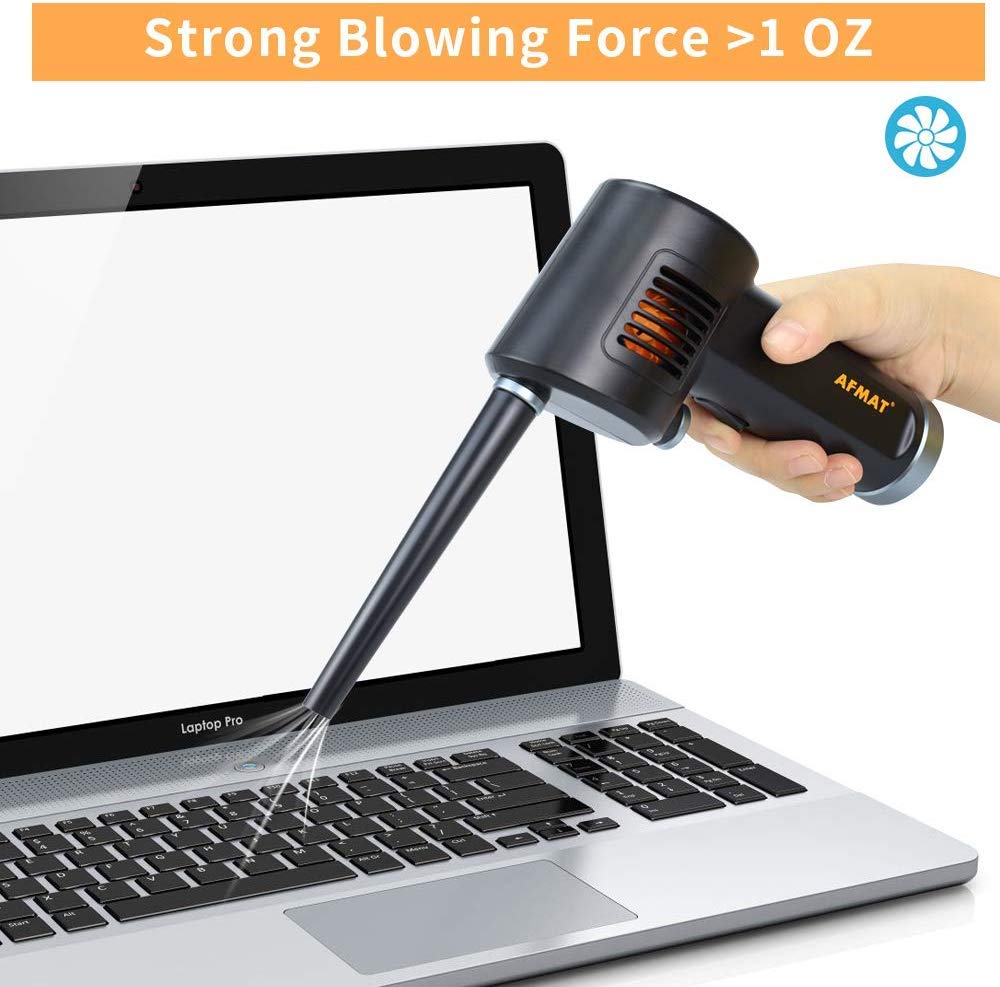 Upgraded Cordless Electric Compressed Air Duster -Blower & Vacuum 2-in-1,Replaces Canned Air Spray Cleaner for Computer Keyboard