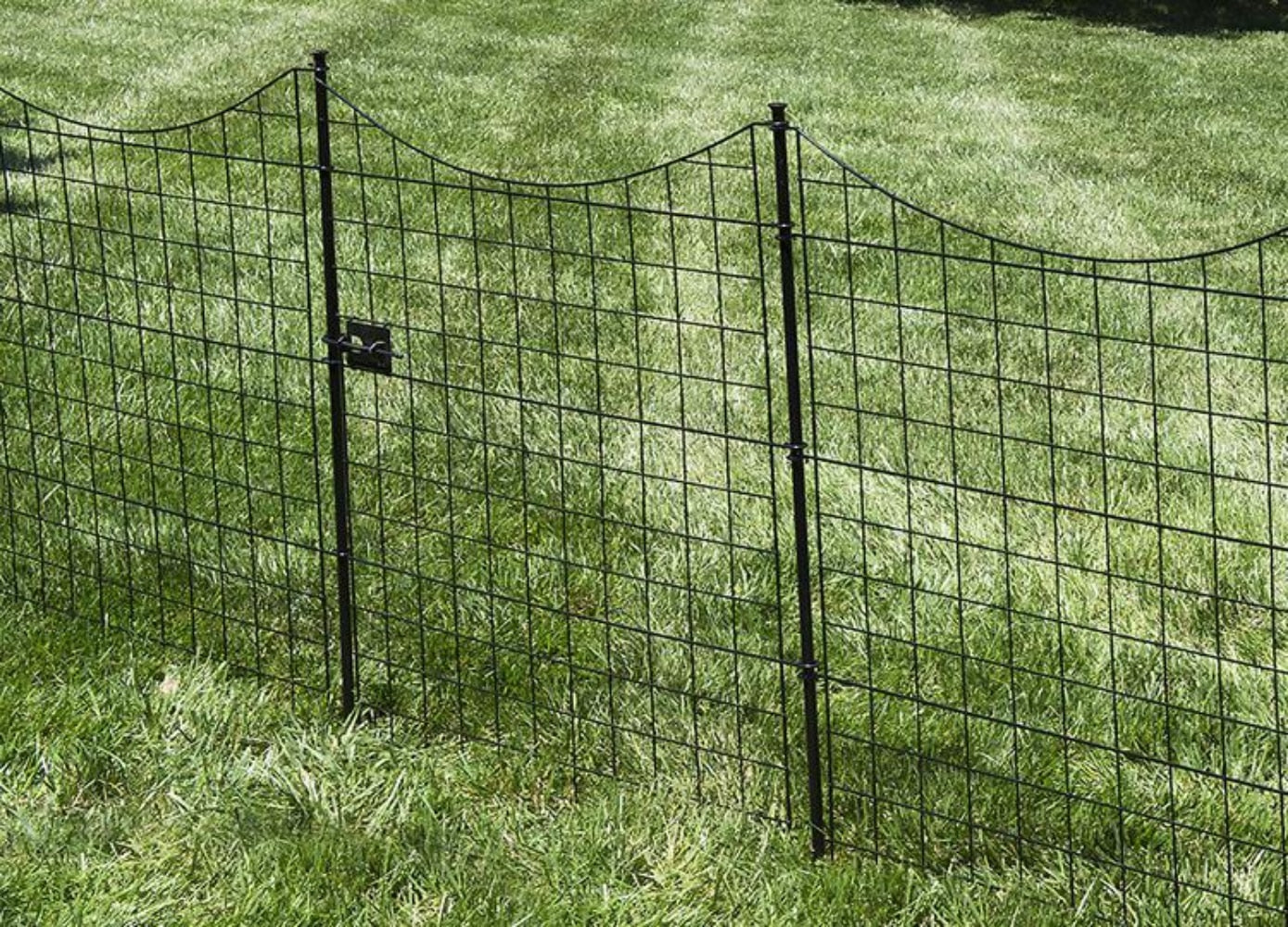 25in Semi-Permanent Black Metal Garden Fence (5 Pack)