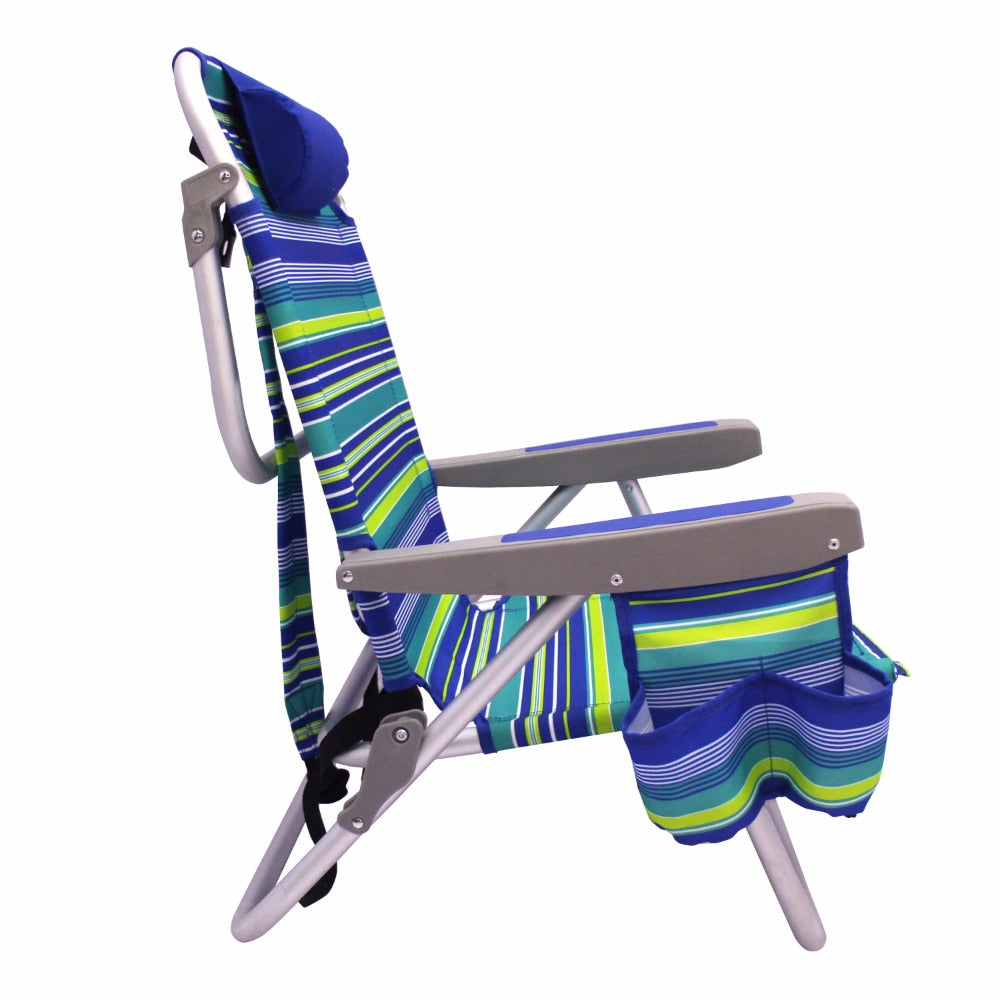 2-Pack Reclining Beach Lay-Flat Backpack Chair