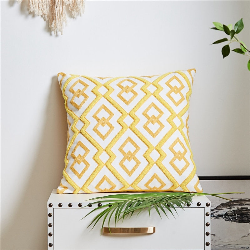 Navy Blue Cushion Cover 45x45cm Sea Starfish Coastal Decoration Pillow Cover Yellow for Living Room Bed Room Hello Sunshine