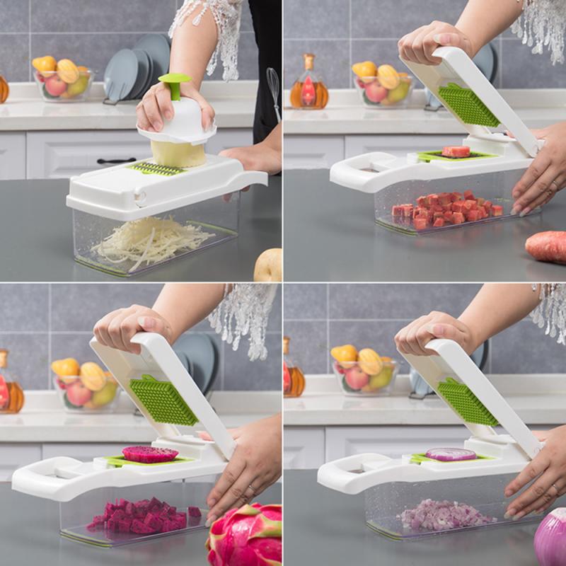 7 In 1 Food Vegetable Salad Fruit Peeler Cutter Slicer Dicer Chopper Grater Potato Cutting Device Vegetable Cutter Kitchen Tools