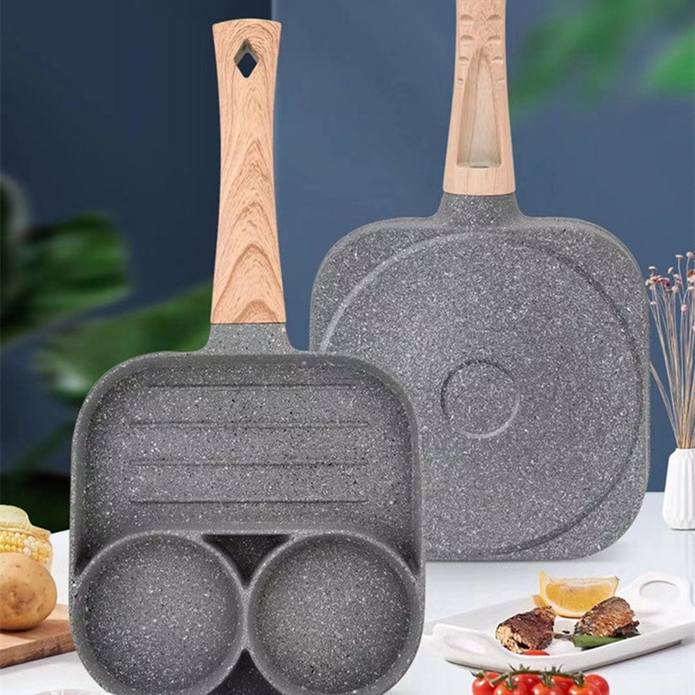 4 Holes Frying Pot Pan Thickened Omelet Pan Non-Stick Egg Pancake Steak Pan Cooking Egg Ham Breakfast Maker Kitchen Cookware