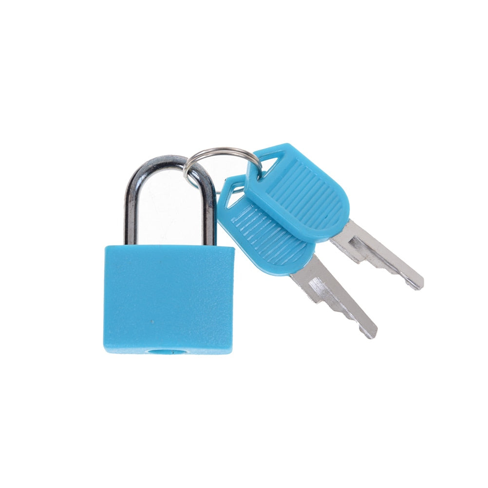 Small Mini Strong Steel Padlock Travel Suitcase Lock With 2 Keys