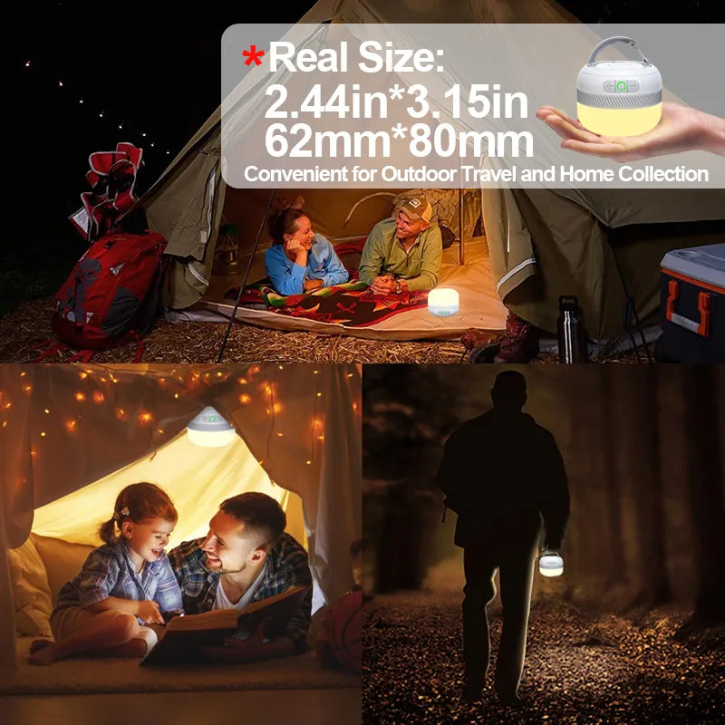 LV10 Outdoor LED Camping Flashlight 230 Hours Rechargeable Camping Lantern with Magnet Lighting Fixture Portable Emergency Light