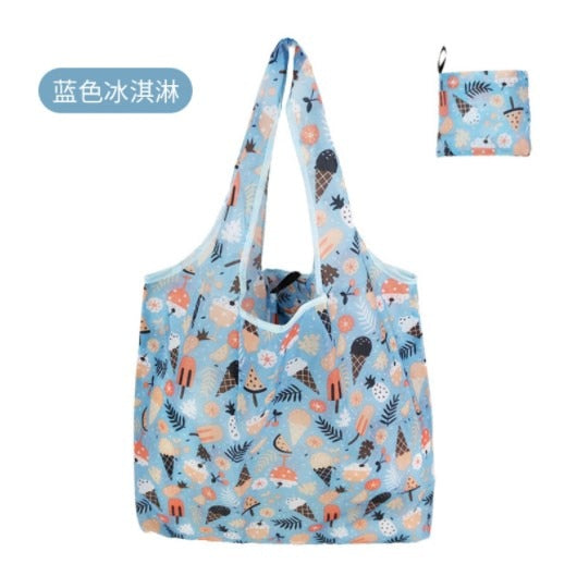 New Arrival Reusable Shopping Bags Women Foldable Tote Bag Eco Grocery Bag Folding Large Capacity Handbags Portable Bags