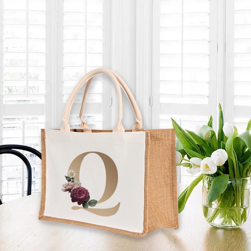 A To Z Letter Print Shopping Bag - The Corinne Collection