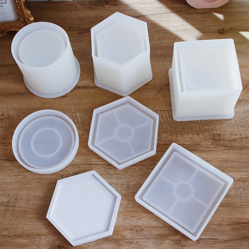 Hexagon Flowerpot Concrete Silicone