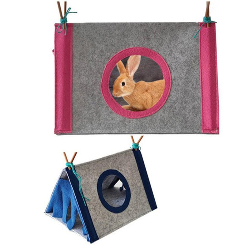 Nest Felt Tent  -  Great for small pets such as Rabbits, Hidden House Hamster Cage, Large Guinea Pig Cage, Guinea Pig Accessories, Chinchilla Pet Bed