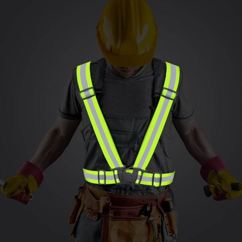 Reflective Vest High Visibility Adjustable Safety Vests - Elastic Strip