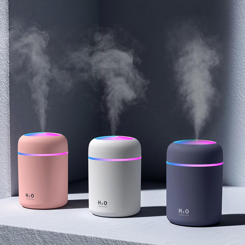 Portable 300ml Air Humidifier with Colorful Night Light - Cool Mist