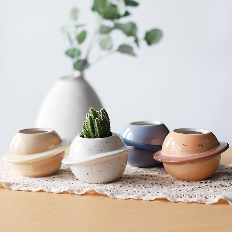 New Creative Planet ceramic pot succulent pots balcony decorations macetas de ceramica desktop decor Mini plant flowerpot garden