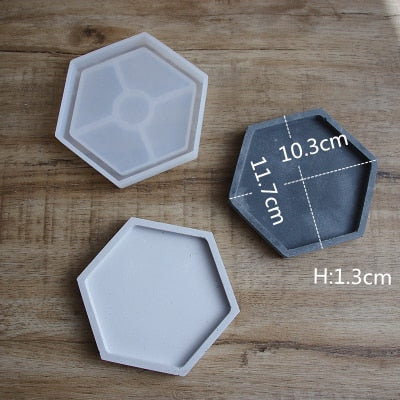 Hexagon Flowerpot Concrete Silicone