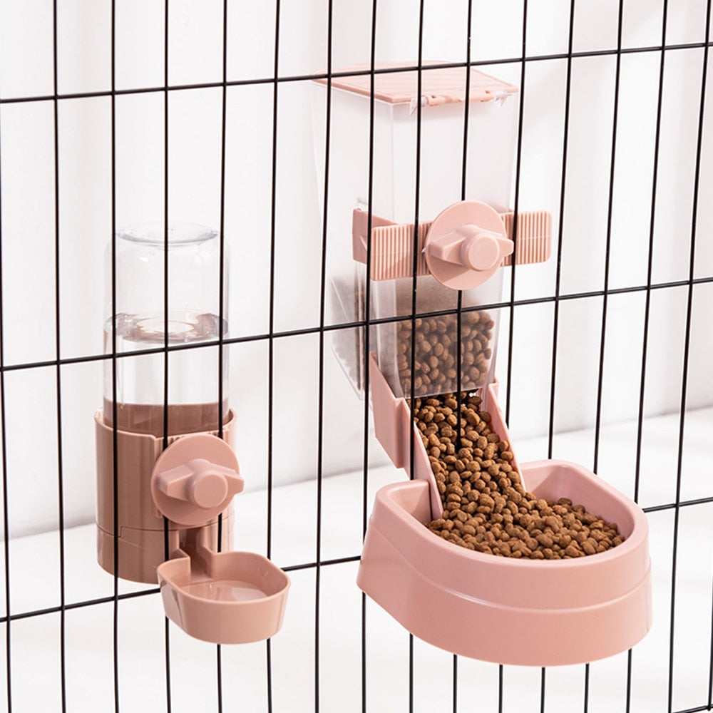 Automatic Pet Bowls Cage Hanging Feeder