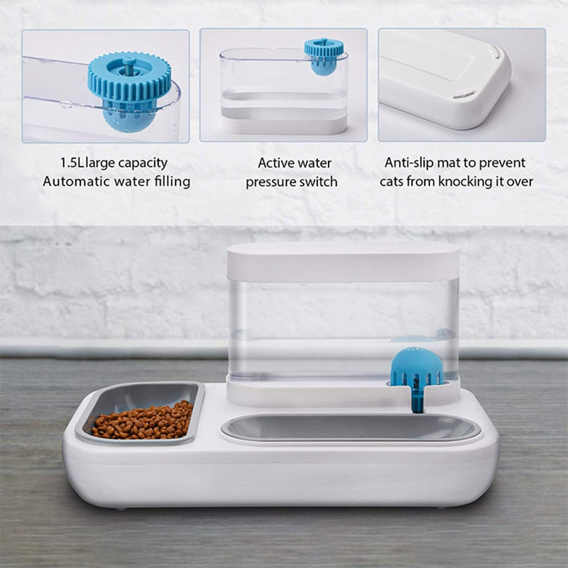 3 Style Pet Feeder Bowls - Automatic Drinking Fountain 1.5L Capacity