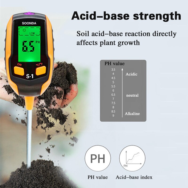 Digital 5 In 1 PH Soil Tester Moisture Acidity Tester