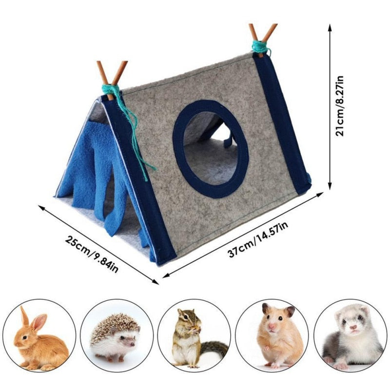 Nest Felt Tent  -  Great for small pets such as Rabbits, Hidden House Hamster Cage, Large Guinea Pig Cage, Guinea Pig Accessories, Chinchilla Pet Bed