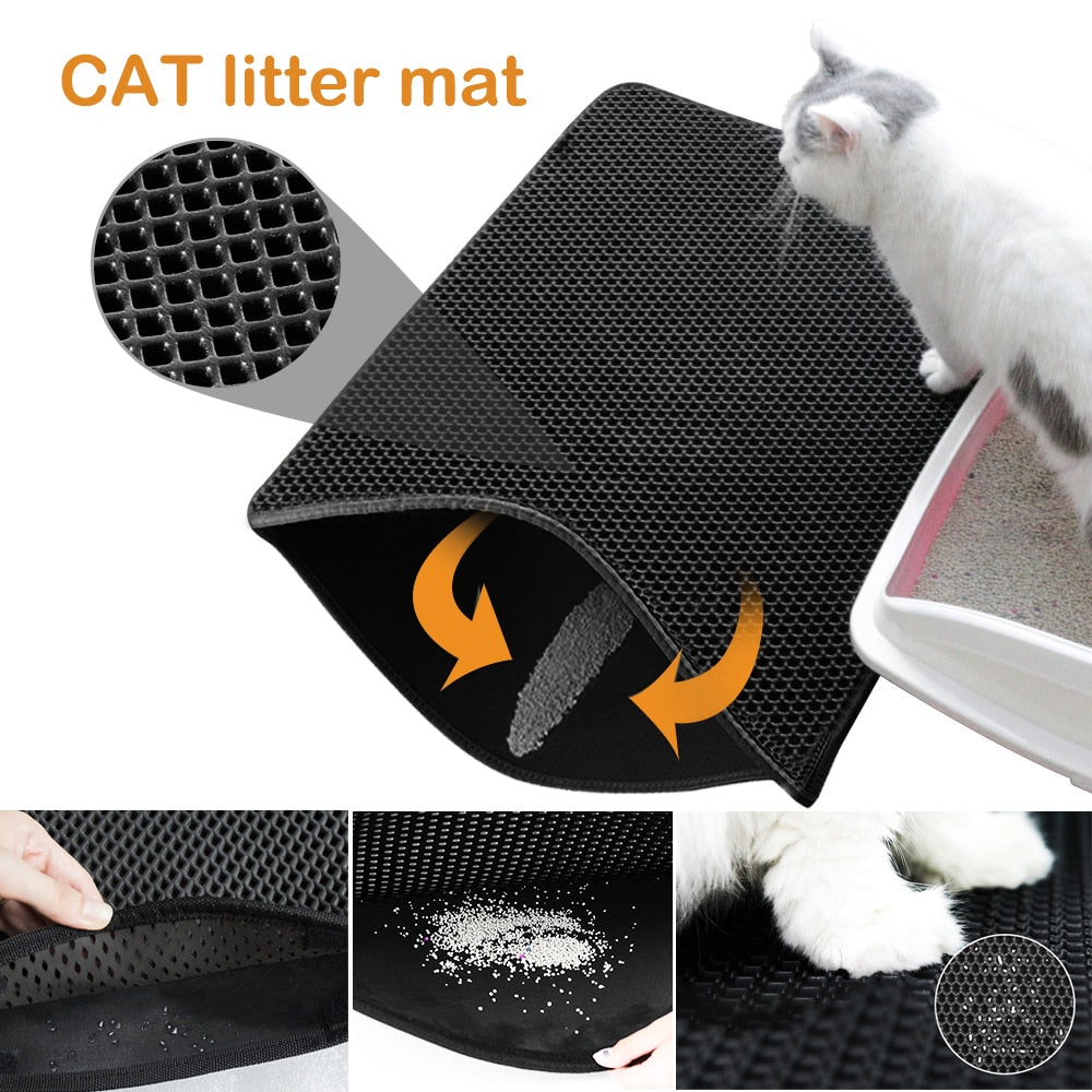 Double Layer Pet Cat Litter Box Mat