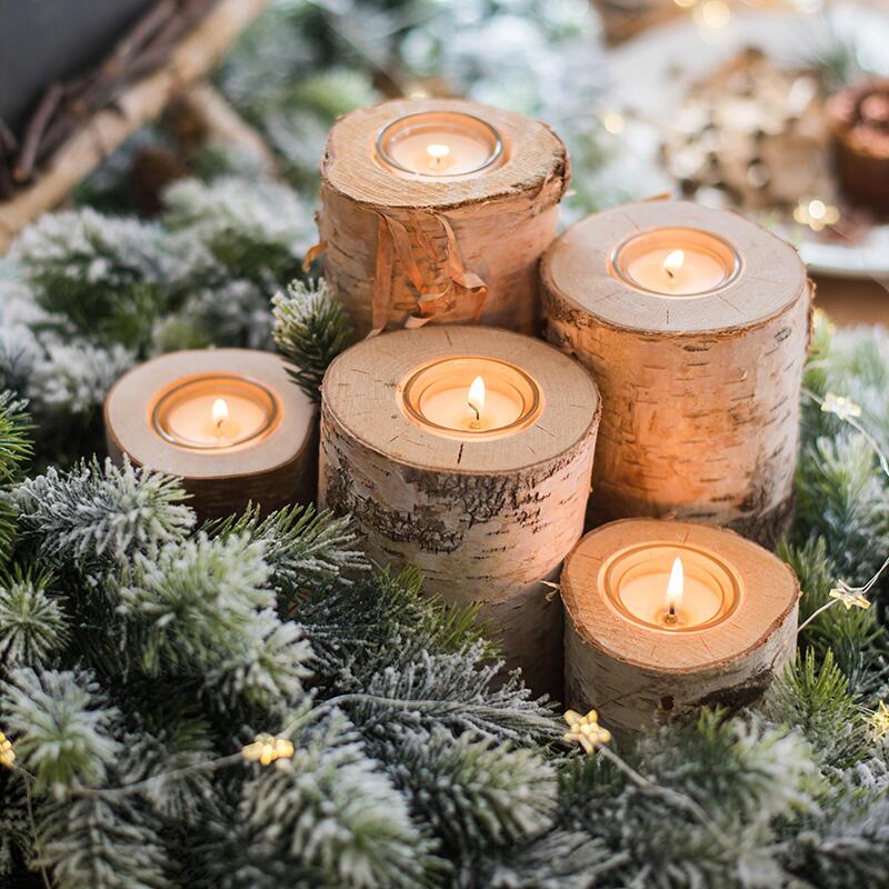 Wood Lights Candlestick Holders