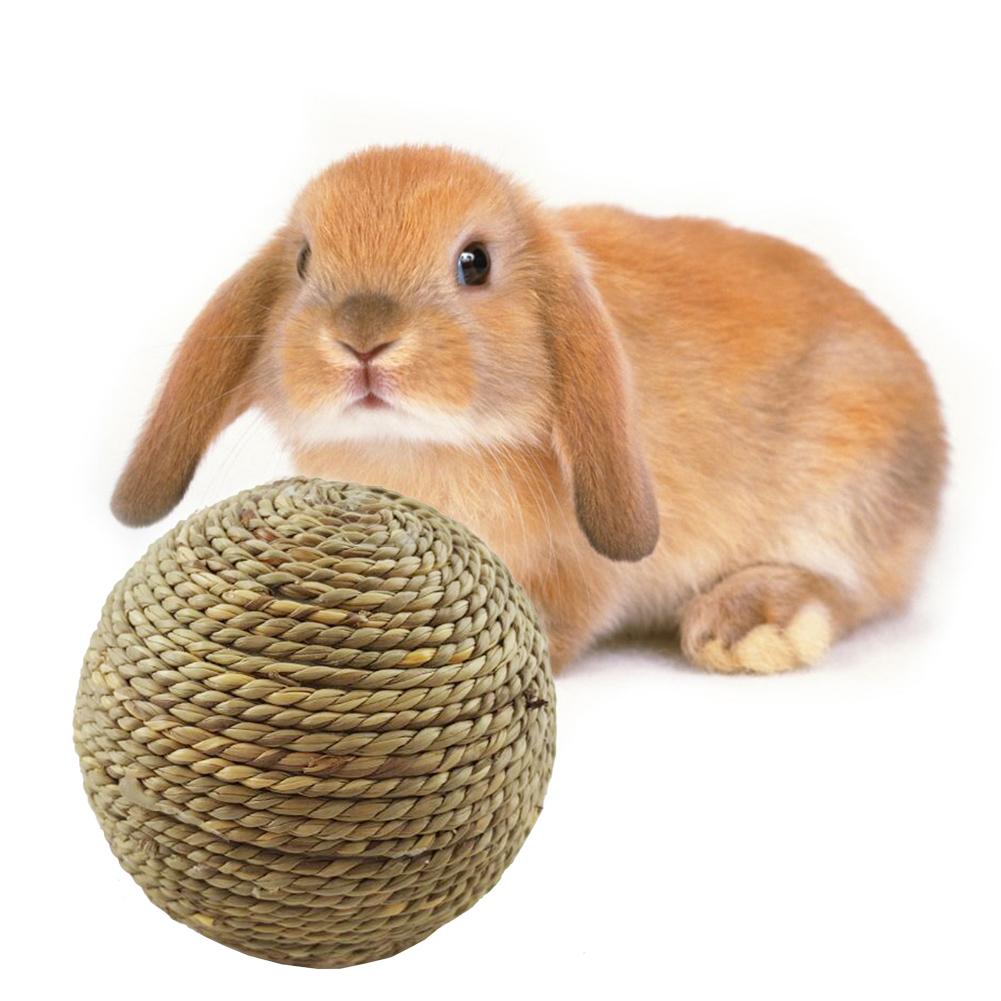 Rabbit Pet Teeth Grinding Toys Hamster Tree Branch Grass Ball Natural Small Animal Chew Toy Rabbits Bird Parrot Play Rattan Ball