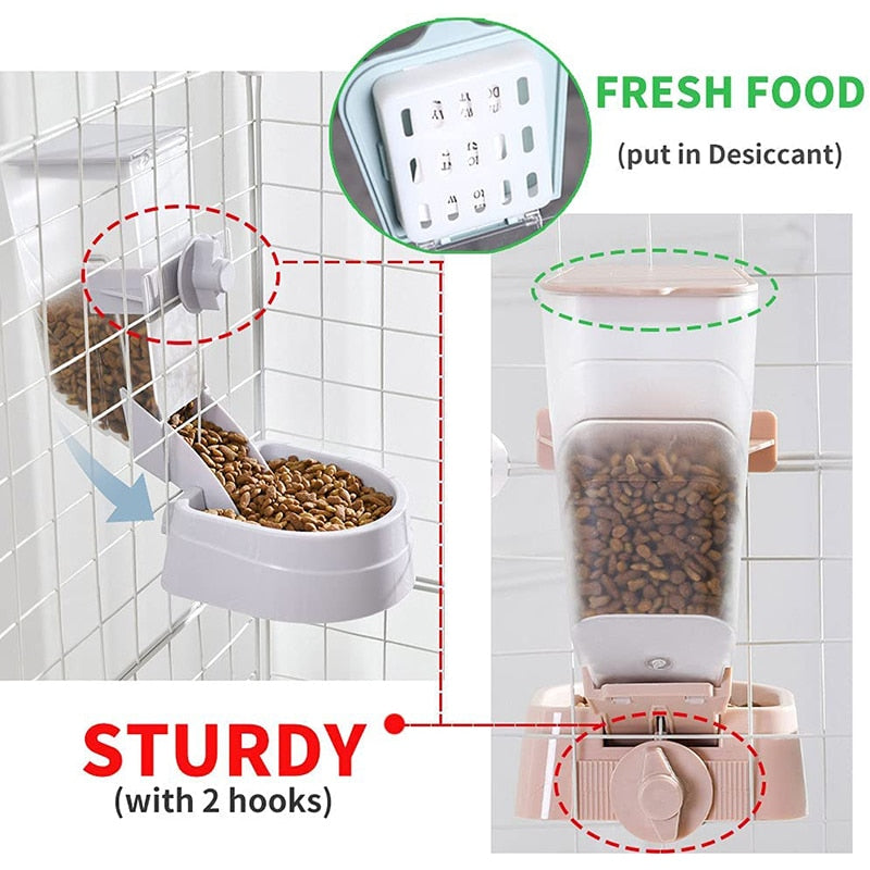 Automatic Pet Bowls Cage Hanging Feeder