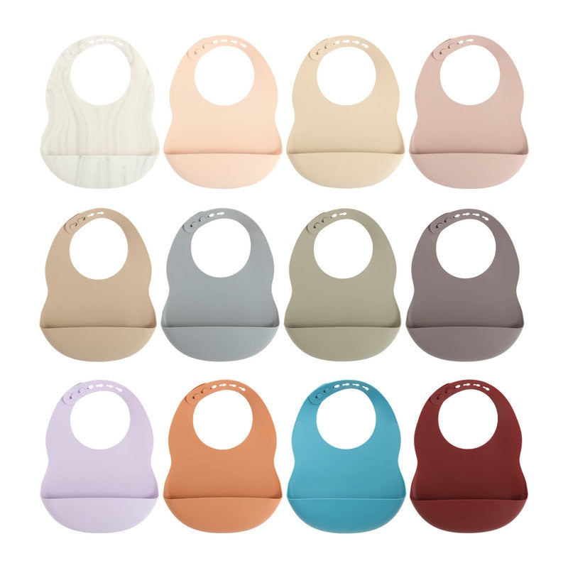 BPA Free Baby Bibs Food Grade Silicone - Adjustable Burp Bib