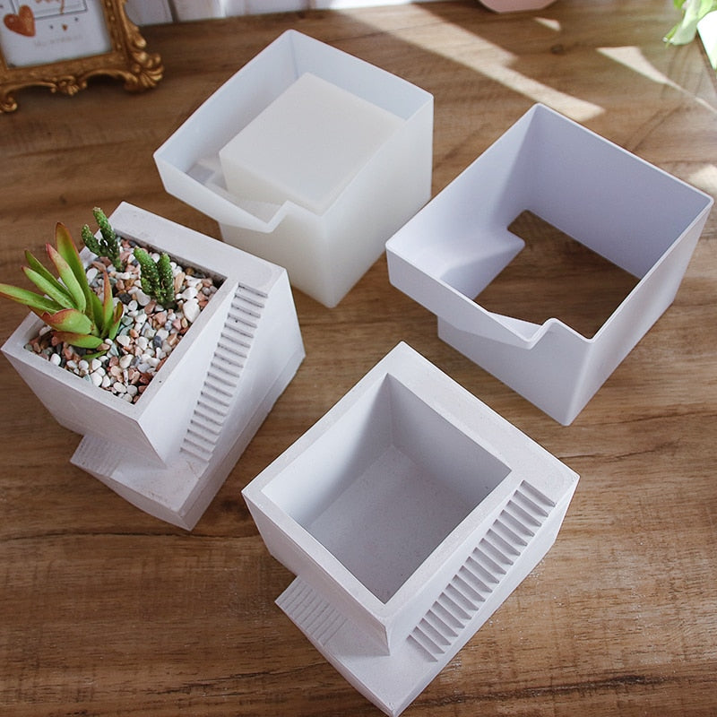 Hexagon Flowerpot Concrete Silicone