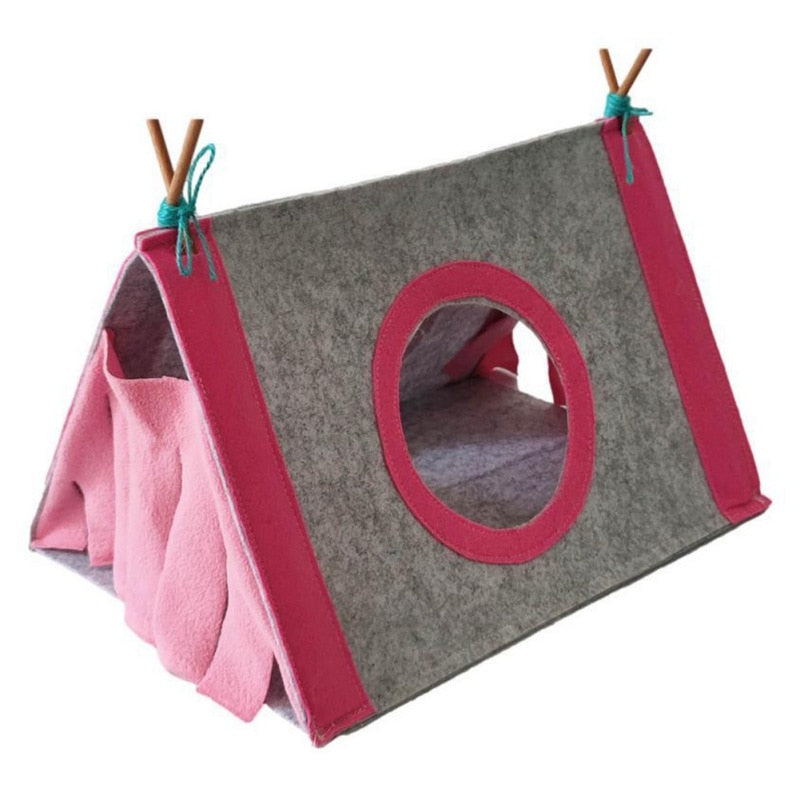 Nest Felt Tent  -  Great for small pets such as Rabbits, Hidden House Hamster Cage, Large Guinea Pig Cage, Guinea Pig Accessories, Chinchilla Pet Bed