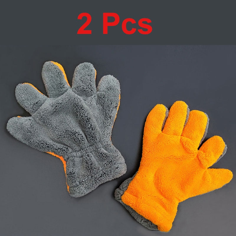 2 Pcs Microfiber Car Wash Gloves