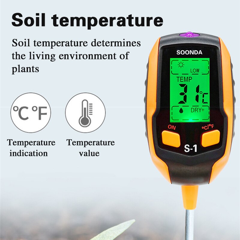 Digital 5 In 1 PH Soil Tester Moisture Acidity Tester