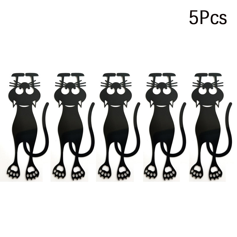 5pcs/set Kawaii Black Cat Bookmarks