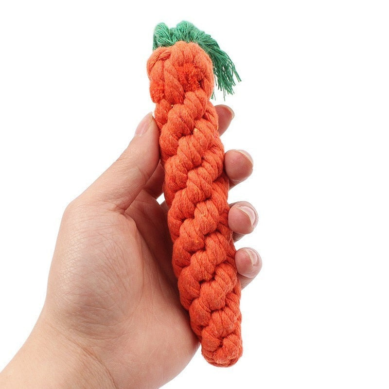 1PC 22cm-Toy Carrot Shape Rope Puppy Chew Toys