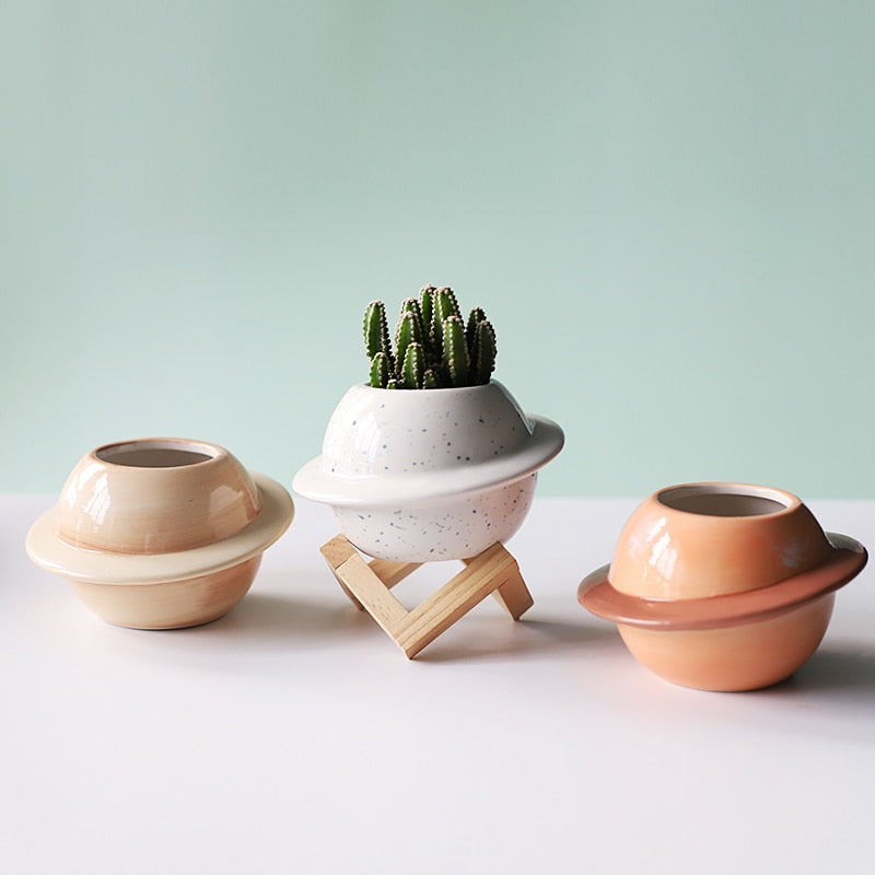 New Creative Planet ceramic pot succulent pots balcony decorations macetas de ceramica desktop decor Mini plant flowerpot garden