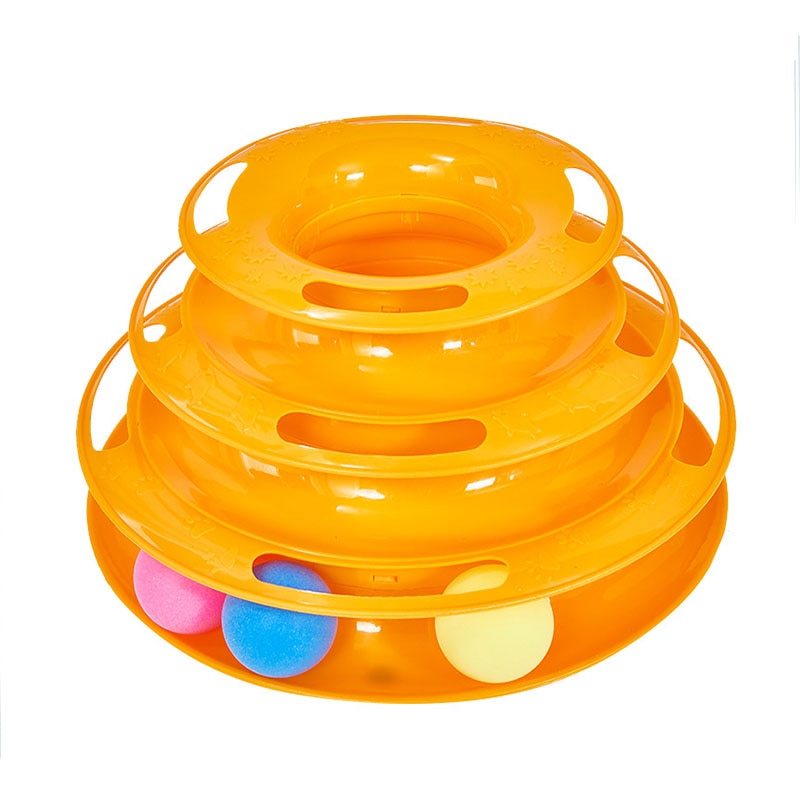 3/4 Levels Cat Toy Training Amusement Plate Plastic Tower Tracks